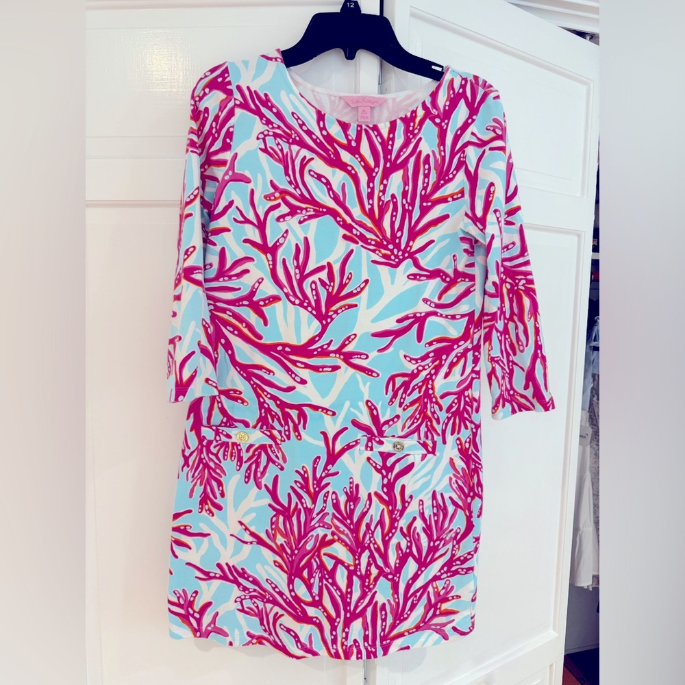 Lilly Pulitzer coral shift dress.  Size XL (12-14).